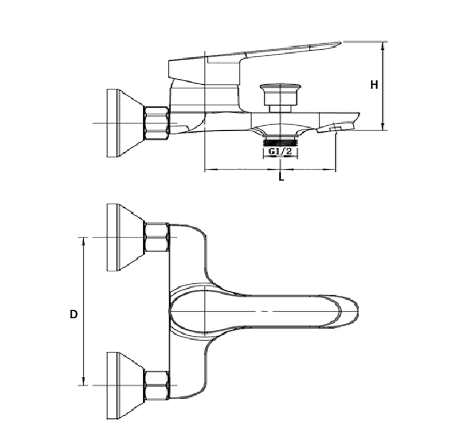 Onix Bathtub Faucet / L[mm]: 156; H[mm]: 90; D[mm]: 150