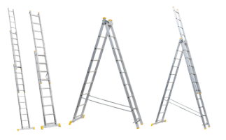 Aluminium Ladder / N[trepte]: 9; T[tronsoane]: 1; Ht[cm]: 254.7