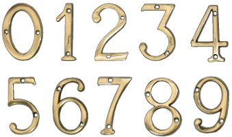 House Door Brass Numbers