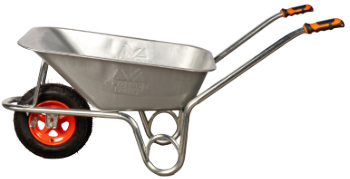 Galvanized Wheelbarrow with Pneumatic Wheel and Metal Rim Evotools Plus / M: 85