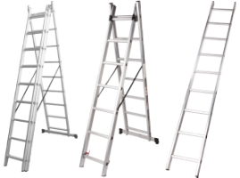 Aluminium Ladder / N[trepte]: 11; T[tronsoane]: 1; H[cm]: 295; Ht[cm]: 310