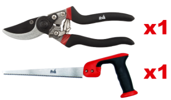 Pruning Shears with Angled Blades + Tree Saw TPR Handle Promo 1+1