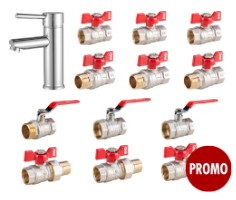 Sanitary Promo Pack 13/ 98 pcs / Tap 4001+Ball Valve Butterfly/Lever/with Union