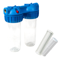Double Water Filter with Mesh and Carbon Cartridge EvoSanitary®