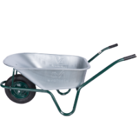 Wheelbarrow V with Galvanized Tray, Pneumatic Wheel and Metal Rim