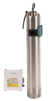 Submersible Stainless Steel Pump 750W Centrifugal 6 Turbines with Bottom Suction and Control Panel