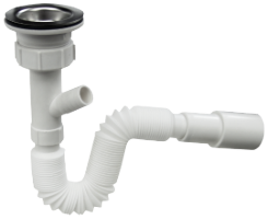 Flexible Sink Siphon with Waste and Washing Machine Connector
