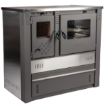 Wood-burning Stove with Stainless Steel Hob and Oven